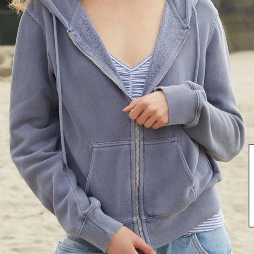 John Galt California Slate Blue Full Zip Hoodie Sweatshirt XS NWT